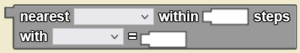 Nearest within steps with =